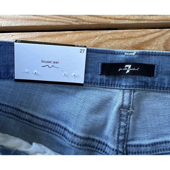 NWT $238 7 For All Mankind Alexa Trouser Jeans Size 27 Women’s Blue - Picture 3 of 12